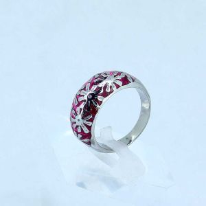 stainless steel enamel flower ring LRX07