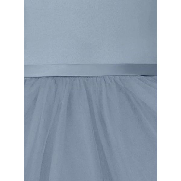 New Design Blue Tulle Flower Girl Dress Children's Dresses Gown V-neck Customized Sleeveless