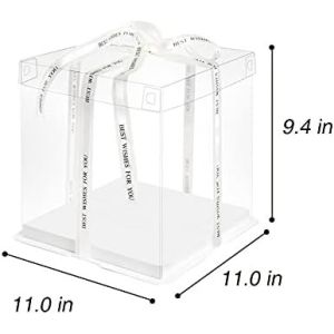 Cake Packaging Boxes Tall Cake Box With Lid and 148ft Ribbon Tall Cake Boxes for