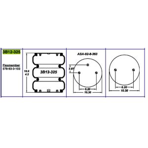 3B12-325 Industrial Air Spring Goodyear Triple Convoluted 578933103