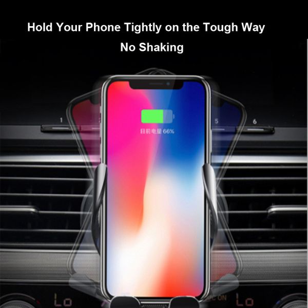 9V 2A Quick Wireless Charger Auto Clamping Phone Holder Charger