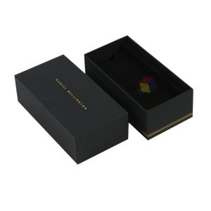 Luxury Matte Black Rigid Paper Cardboard Packaging Lid And Base Gift Boxes