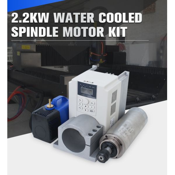Operating Speed 24000rpm 2.2kW Water Cooled Spindle Motor Kit for Woodworking CNC Router