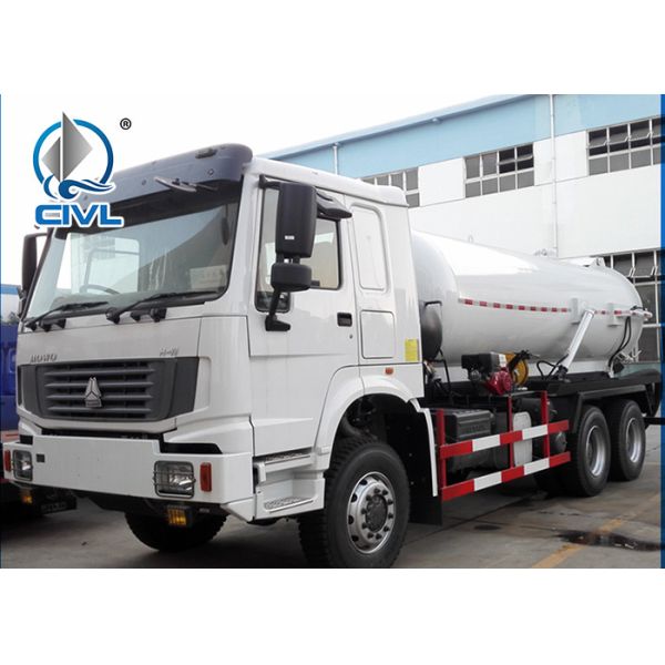 Buy 15000L / 15m3 Sinotruk Howo Sewage Pump Truck Q235 Tank Material ZZ1257N4341W at wholesale prices