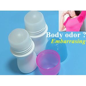 HDPE 30ml 50ml 60ml 100ml Plastic Roll on White Cylindrical Round Roller Bottle