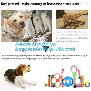 Tugging tossing pet dog rope toys, Pet durable teething chew cotton rope toy set