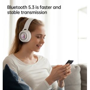 Waterproof Wireless Earbuds Bluetooth 5.3 Cute LED Bluetooth Headphones