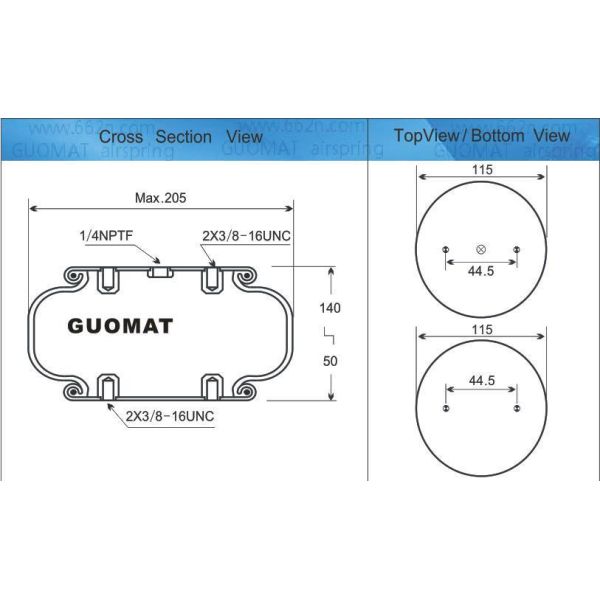 Single Bellow Shock Absorber Fire-Stone W01-358-7451 Industrial Air Spring