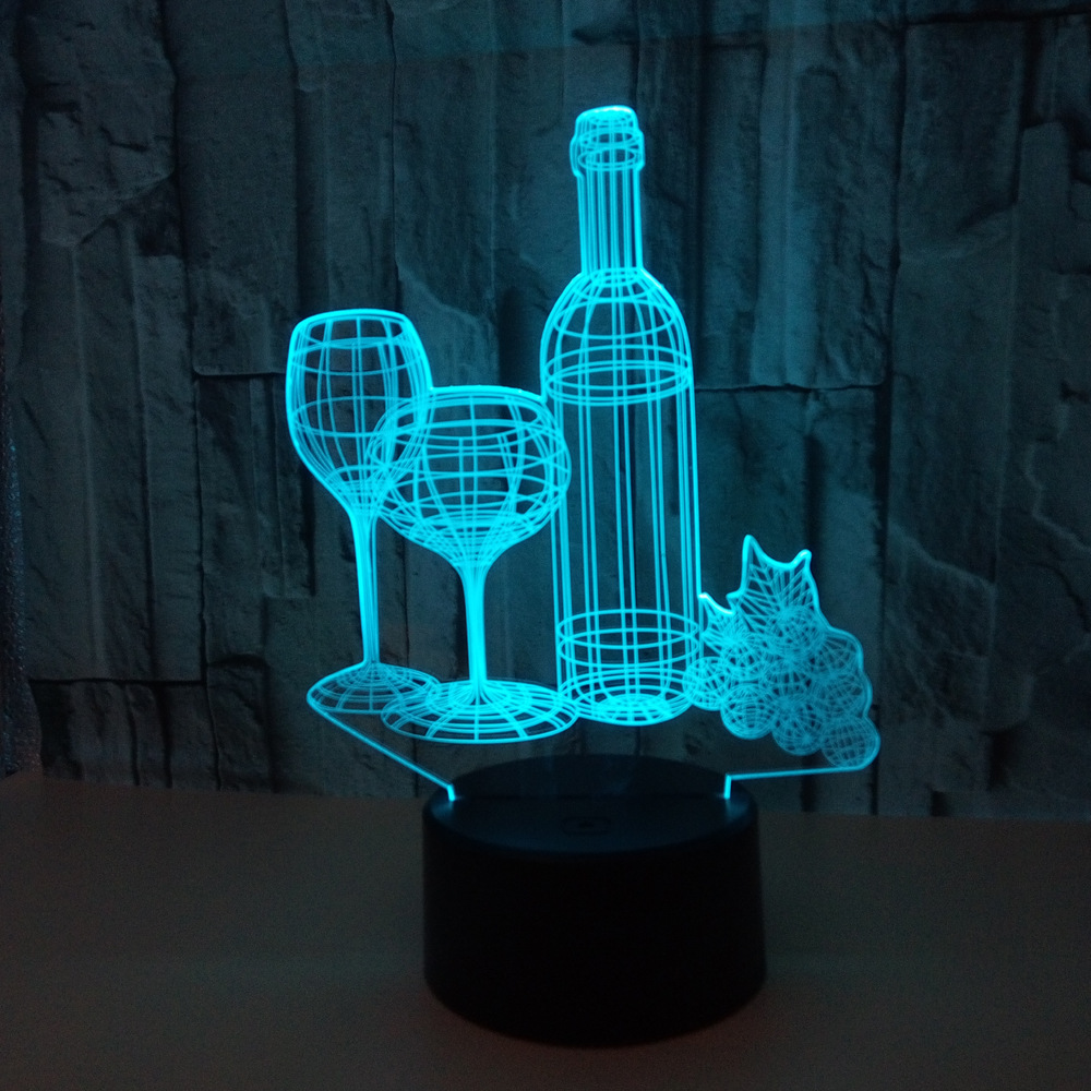 Colorful 3d table lamp 3D night light bottle touch remote control home gift 3D night light
