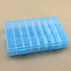 Compact and Versatile Blue 24 Grid Plastic Organizer Box with Removable Dividers