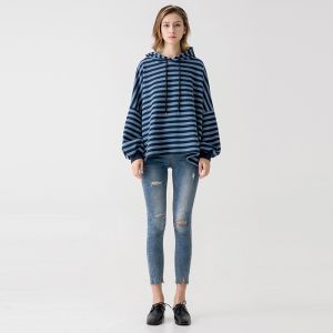 Women Boutique Clothes Custom Stripe Hoodies Sweatshirts