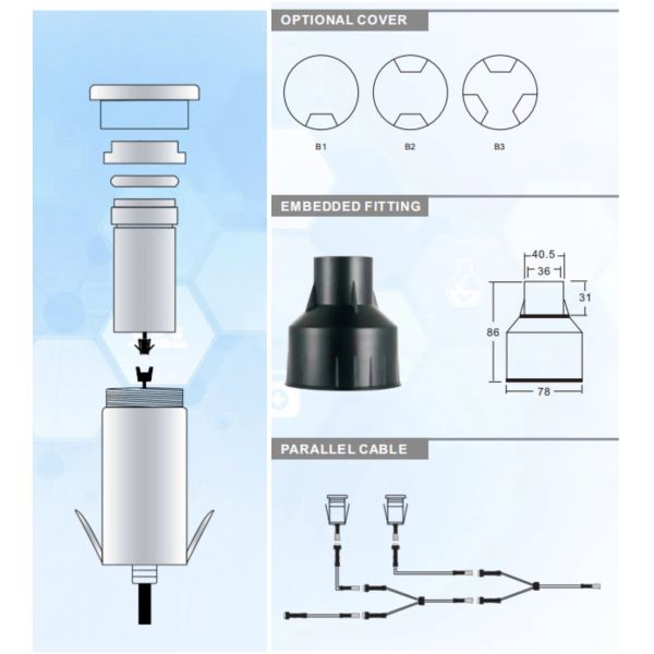 CANNON-1 Outdoor Inground Driveway Lights 1W 1700K - 6500K Color Temperature