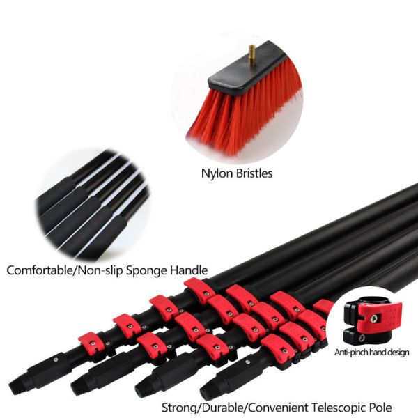 ISO9001 5.4m Black Carbon Fiber Solar Module Cleaning Brush