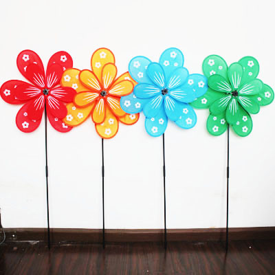 Buy Spring seasonal windmill yard stake flowers double layer at wholesale prices