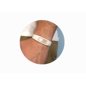 Custom Printed Silicone Bracelets , Silicone Medical ID Bracelets With Pod