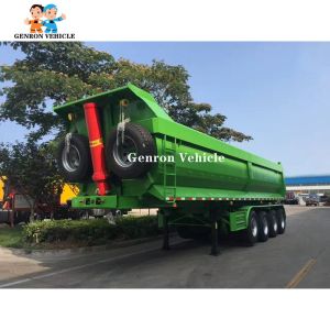 4 Axles 50T Dump Semi Trailers Hydraulic Rear Tipper Semi Trailer With WABCO
