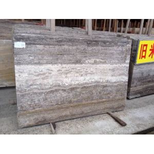 Cheap Import Silver Dark Grey Vein Cut Travertine Marble In China Marble Window