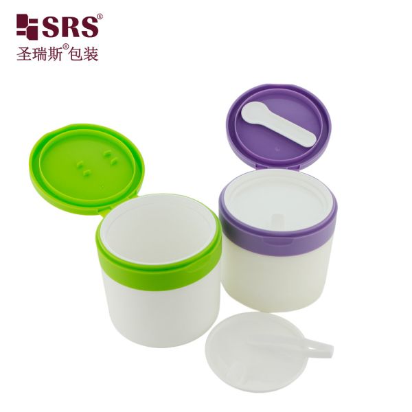 SRS1 120g 150g Double Wall Luxury Wholesale Plastic Jar With Spoon Magnet Packaging Container Customization