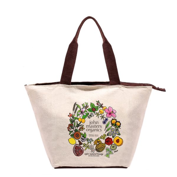Buy 14oz Canvas Wonderful Logo Printing Cotton Zipper Bag at wholesale prices