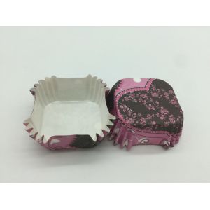 Quality Purple Cupcake Liners Paper Baking Cups Square Mini Cake Cases PET Film Coated for sale