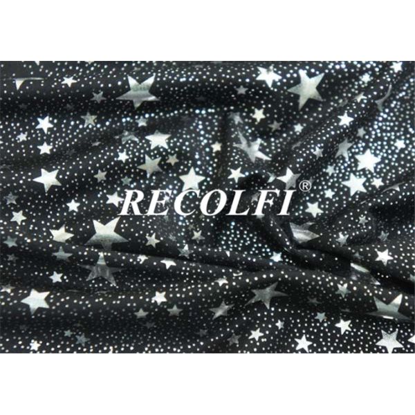 Silver Foil Knit Activewear Nylon Spandex Fabric Moisture Wicking Fast Dry