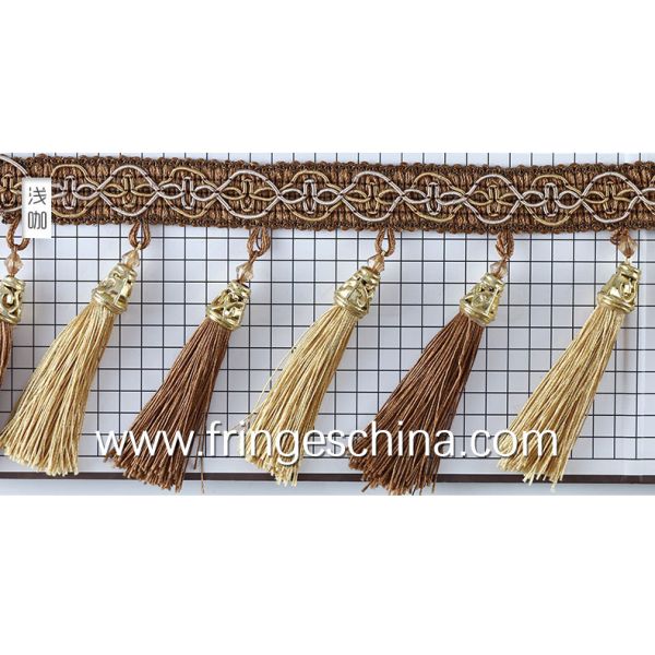 Handmade fashionable chain beads lace tassels fringes for curtain/sofa/pillow decoration