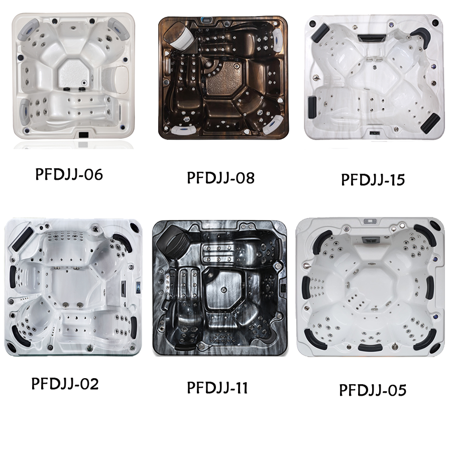 Massage Outdoor Spa Tub Acrylic Material With TV / Bluetooth / WIFI PFDJJ 05