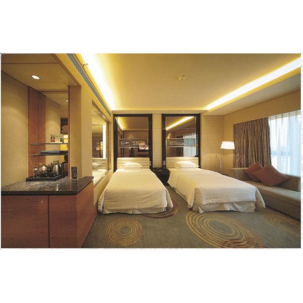 Buy Modern Hotel Guest Bedroom Furniture Standard Double Bed with Mattress and Casegood SR-013 at wholesale prices