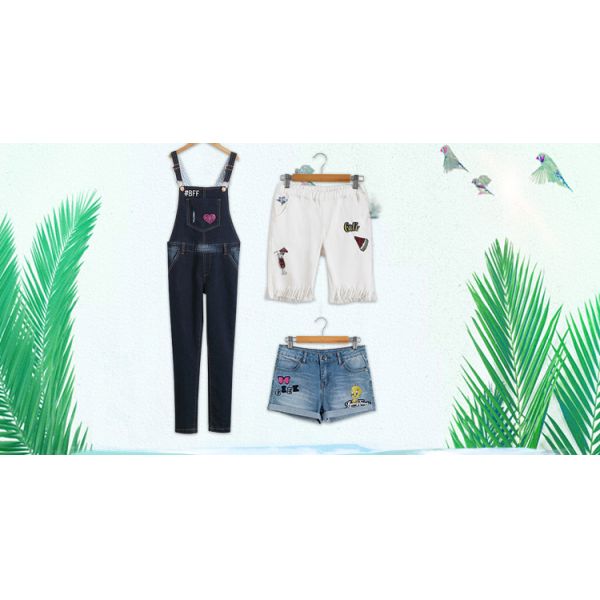Trendy Suspender Trousers Jeans Bib Pants Long Section For Student Girls