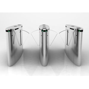 Quality Automatic Bank Waist High Turnstile , Fingerprint Reader Retractable Flap Barrier for sale