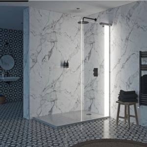 China Walk In Glass Shower Door Frameless Design  Polished Edge on sale