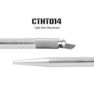 Aluminum Alloy Permanent Makeup Eyebrow Tattoo Pen Light Silver Pen