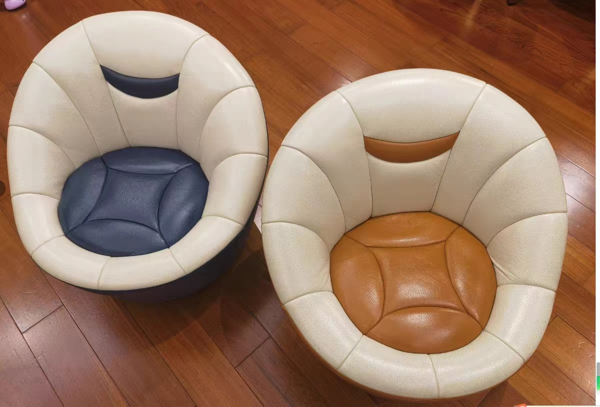 Commercial Light 360° Rotating Chair Cowhide Luxury Office Home