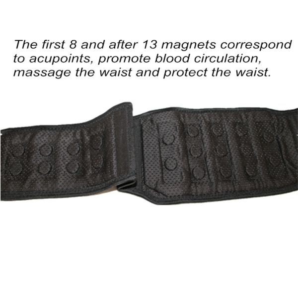 Black Magnet Dot Matrix Massage Waist Support Belt With Four Steel Plates