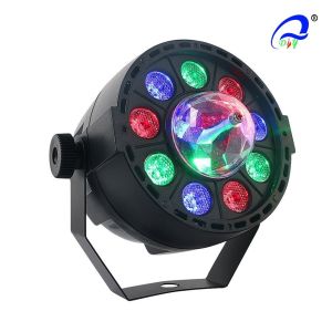 IP65 9pcs*1W Mini RGB Flat LED Par Light With Crystal Ball Moving Light