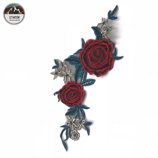 Buy Customized Logo Embroidery Designs Patches / Iron On Flower Appliques Beautiful at wholesale prices
