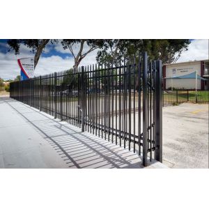Flat top galvanized steel tubular metal fence panel