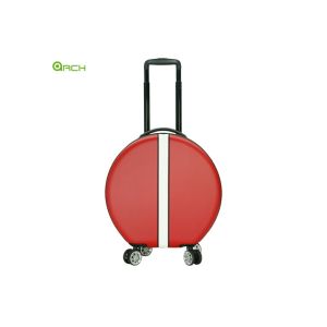 Round Lovely Women Elegant Leather Travel Suitcase