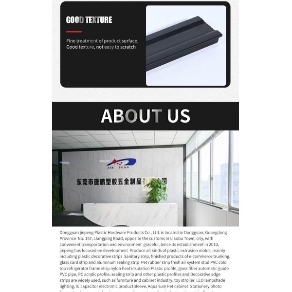 5mm To 1000mm ABS Profile ASA Profile PE Extrusion Plastic Wear Strip Abrasion Resistant