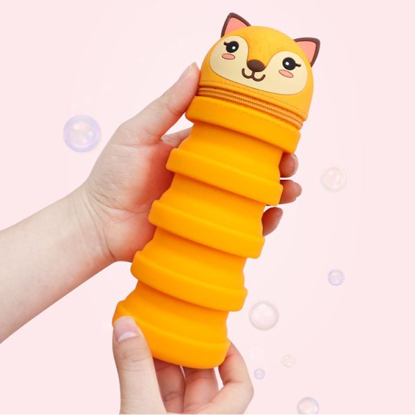 Silicone Animal Design Capacity Washable Pencil Case Stationery Set for Kids in Style