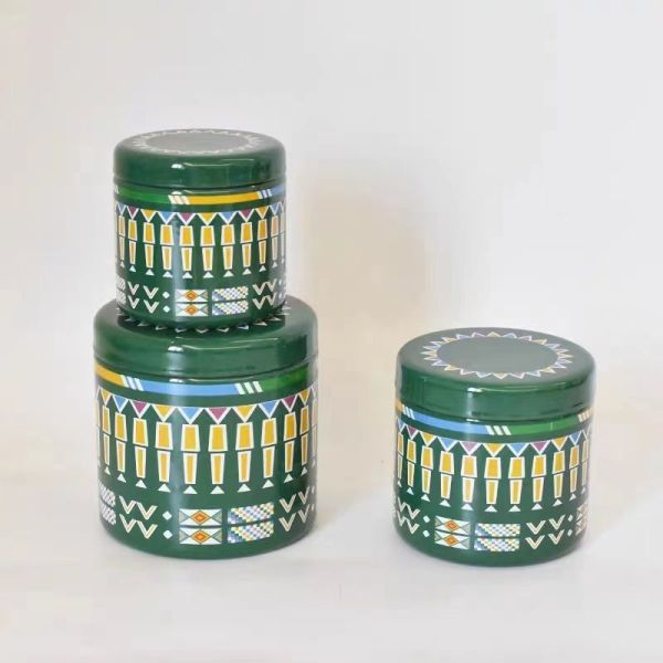 Hot Selling Enamelware Turkish Tableware 450ml 750ml 1200ml Sugar Pot Grease Container with Strainer