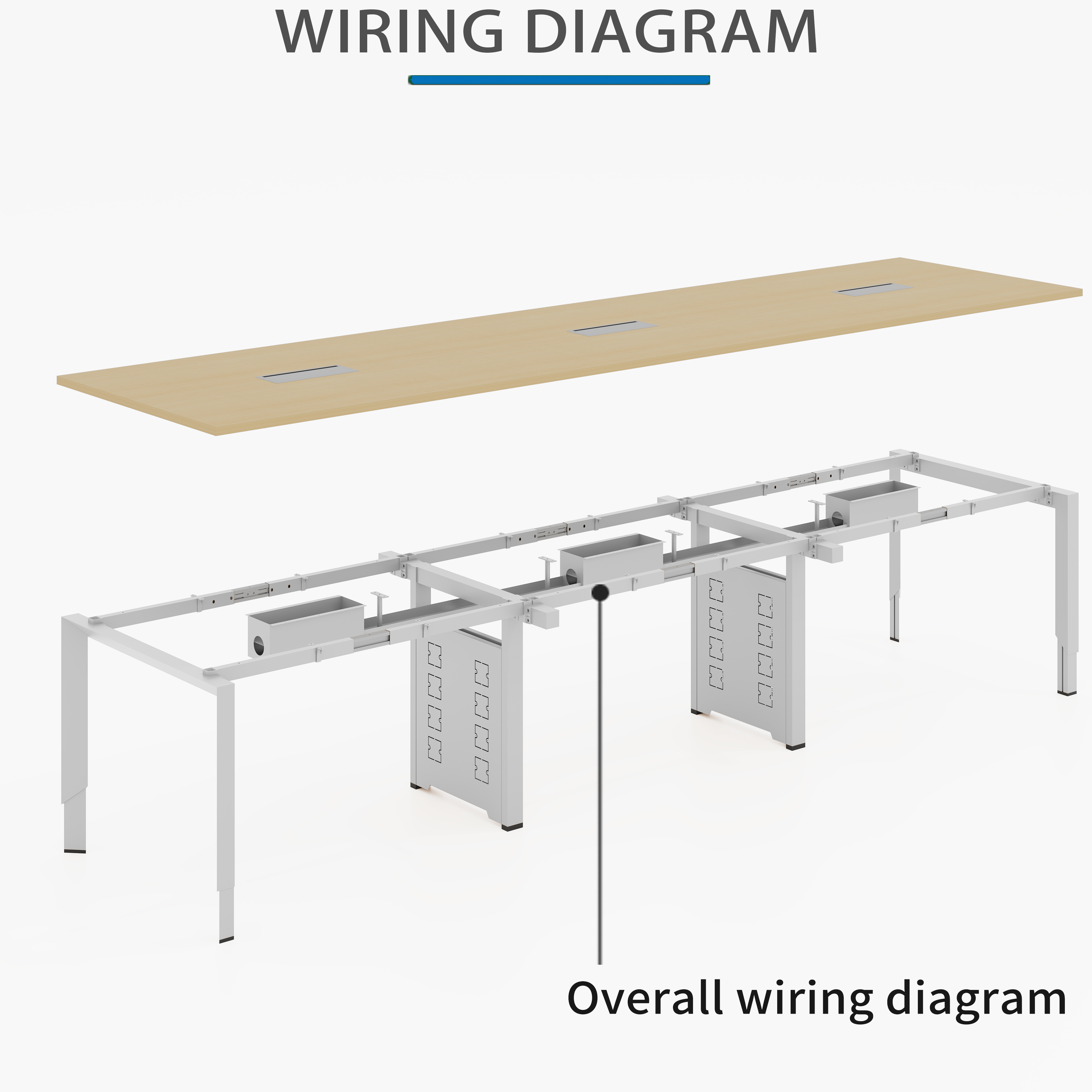 Sleek And Professional Office Conference Table High Capacity Scratch-resistant Surface Durability