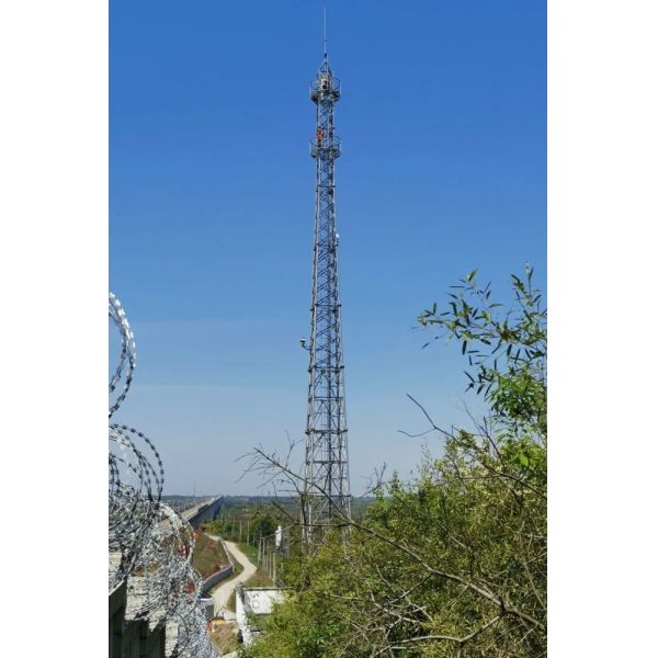 4 Legged Lattice Telecom Tower 45m Galvanized Steel Pylon Self Support Lattice Mast