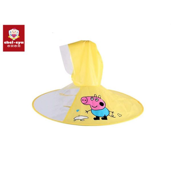 Buy Transparent Childrens Waterproof Raincoats Peppa Pig Shape Kids Umbrella Cap at wholesale prices