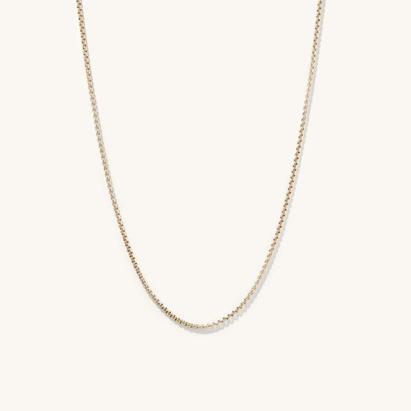 Handmade 18K Gold Plated Round Box Necklace Chain with Fast Shipping and Customizable Logo