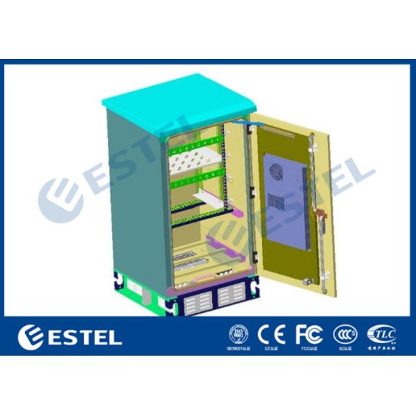 Double Wall Outdoor Power Cabinet 15U Rack Air Conditioner Cooling With One