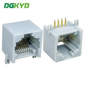 RJ45 8P8C Ethernet Connector Single Port Without Light PBT Material Fu Gray RJ45