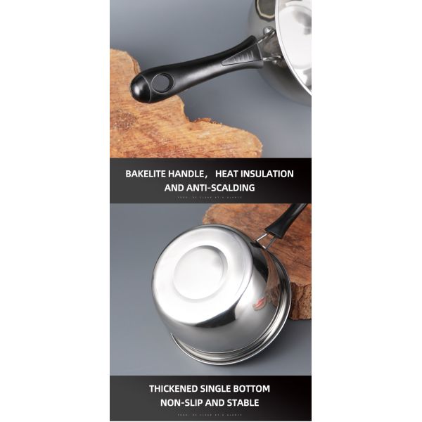 High Quality 6 Pieces Stainless Steel Cooking Pot Sauce Pan Cookware Set Milk Pot Set With Glass Lid