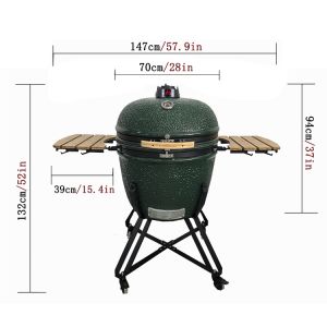 KIMSTONE Large 28 Inch Kamado Grill Outdoor Kitchen Charcoal Barbecue Grill