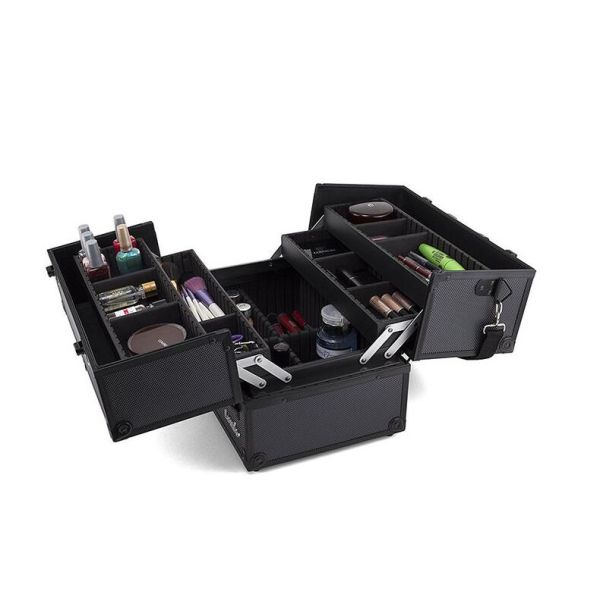 Aluminum Frame Makeup Train Case , Makeup Artist Organizer For Personal Use